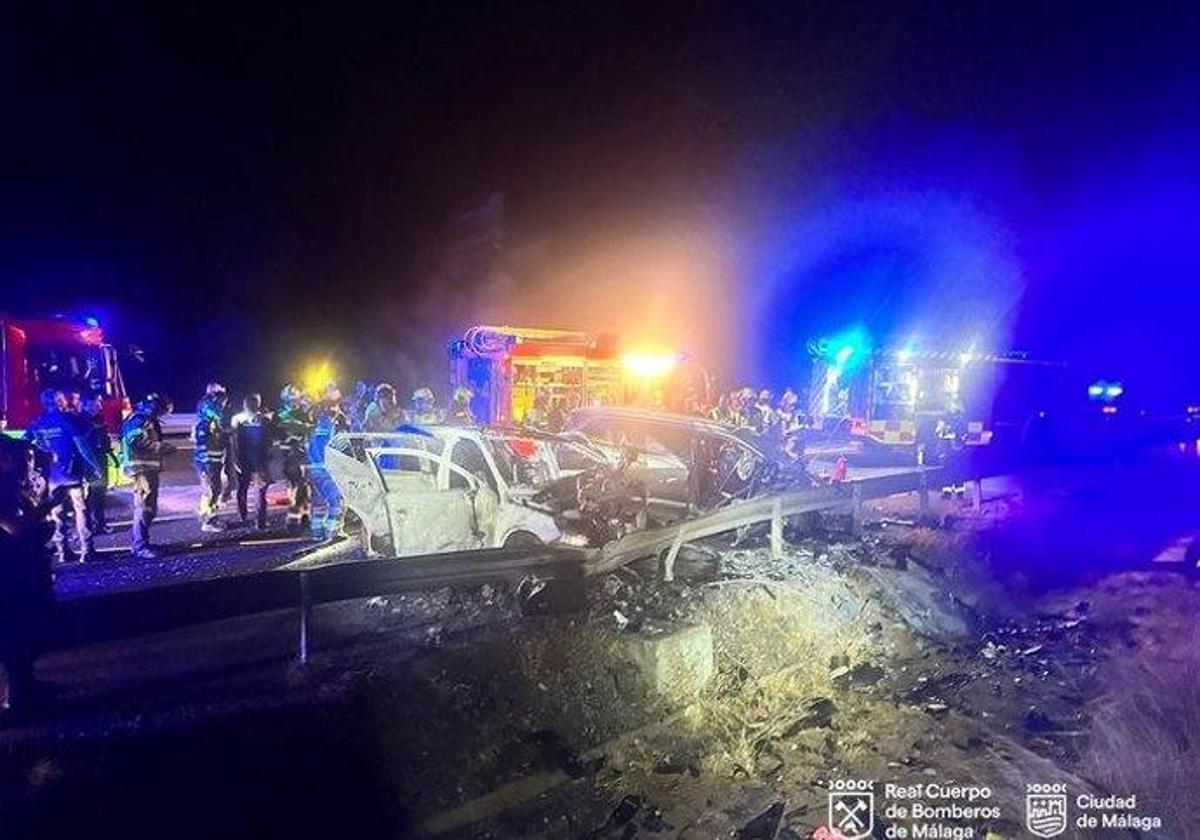 Tres de los fallecidos en el accidente de la A-7 en Málaga huían tras un robo y el cuarto es un agente de policía