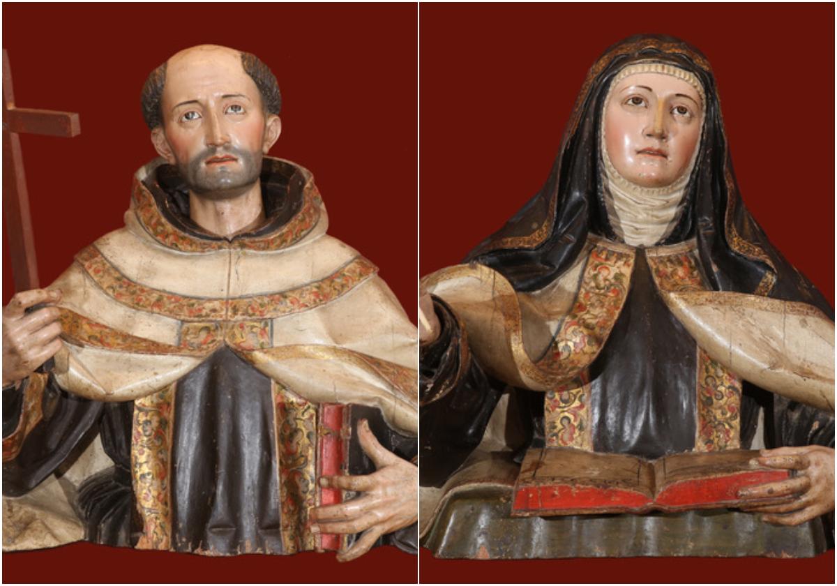 Nueva restauración en Alba: los bustos de San Juan y Santa Teresa