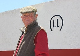 José Ignacio Charro, en la plaza de tientas de Llen.