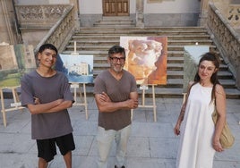Juan Sebastián Ortega, Alberto Fernández Hurtado y Lara Rubin de Célix, ganadores de la XXV edición del Certamen de Pintura al Aire LIbre.