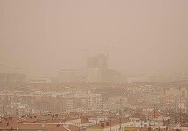 Imagen de un episodio de partículas de polvo procedentes del norte de África.