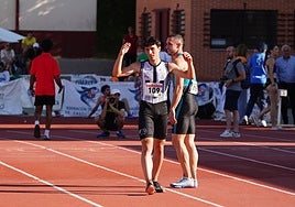 Jorge Hernández, tras batir el récord de España sub 20 de los 100 metros en Las Pistas.