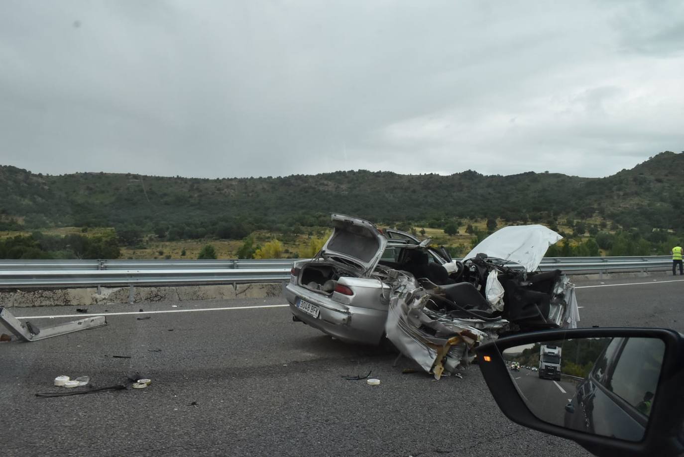 Las imágenes del accidente que ha costado la vida a un joven de Béjar en la A-66