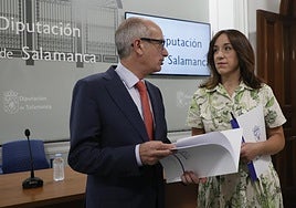 Javier Iglesias, presidente de la Diputación de Salamanca, y Pilar Sánchez, diputada de Medio Ambiente.