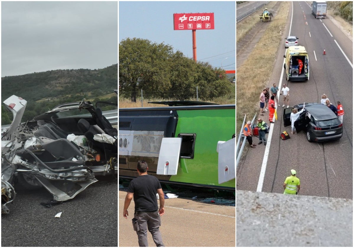 Imágenes de los accidentes registrados en Sorihuela, Fuentes de Oñoro y Canillas de Abajo.