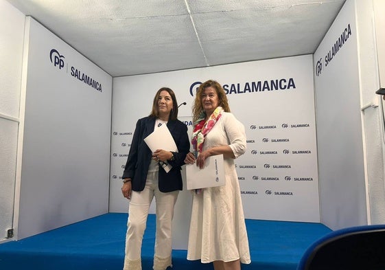 Las procuradoras del PP Rosa Esteban y Carmen Sánchez Bellota.