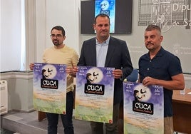 Raúl Sánchez, David Mingo y Javier Mateos, en la presentación del Festival CUCA de Herguijuela de la Sierra