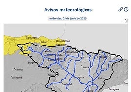 Imagen del mapa con los avisos activados.