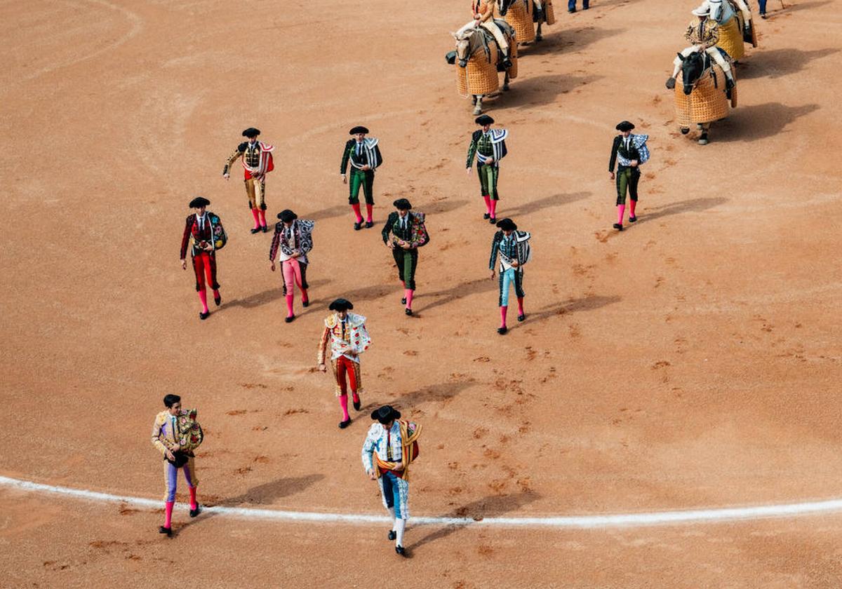 Morante de la Puebla y Marco Pérez, trenzando el paseíllo en La Glorieta en la histórica tarde del pasado 14 de junio.