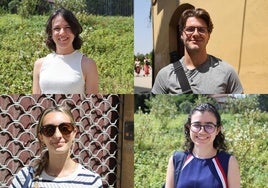 Cuatro de los jóvenes que participarán en los Cursos Internacionales de la Universidad de Salamanca este verano.