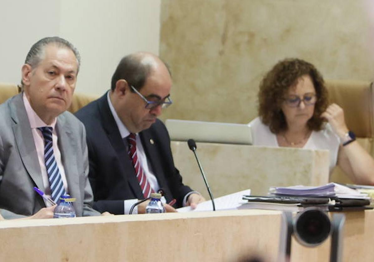Los ediles Fernando Carabias y Fernando Rodríguez, en el pleno de este viernes.