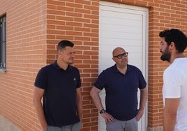 Oriol Riera junto a David Alonso en su puesta de largo como entrenador de Unionistas.