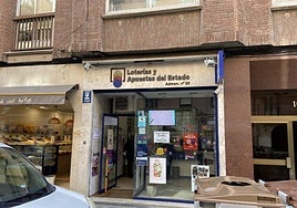 Imagen de la administración de lotería en la que se ha validado el boleto acertante.