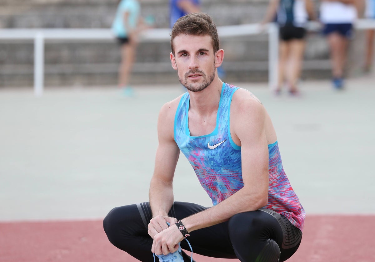 Álvaro de Arriba, durante un entrenamiento en Salamanca.