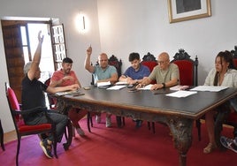 Momento de una de las votaciones durante la sesión plenaria de Ledesma.