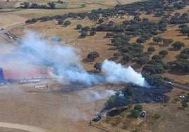 Imagen del incendio declarado en Aldehuela de la Bóveda.