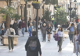 Varias personas, paseando por la calle Toro.