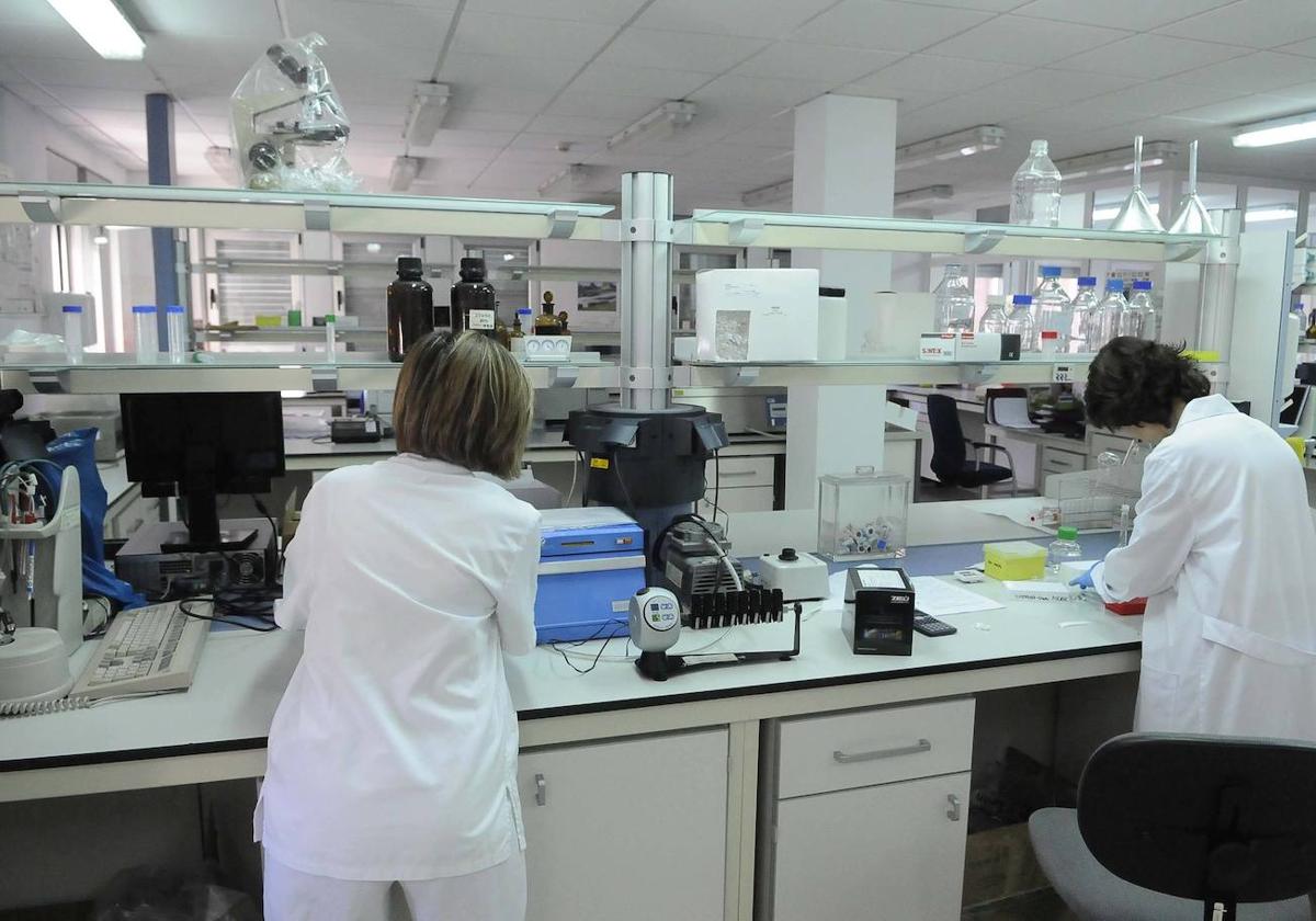 Dos técnicas, en el laboratorio de Salud Pública de Salamanca.