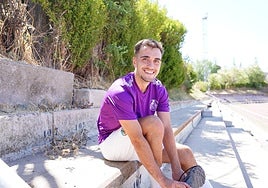 Hugo Parra, con la camiseta del Salamanca UDS en el entrenamiento de este jueves.