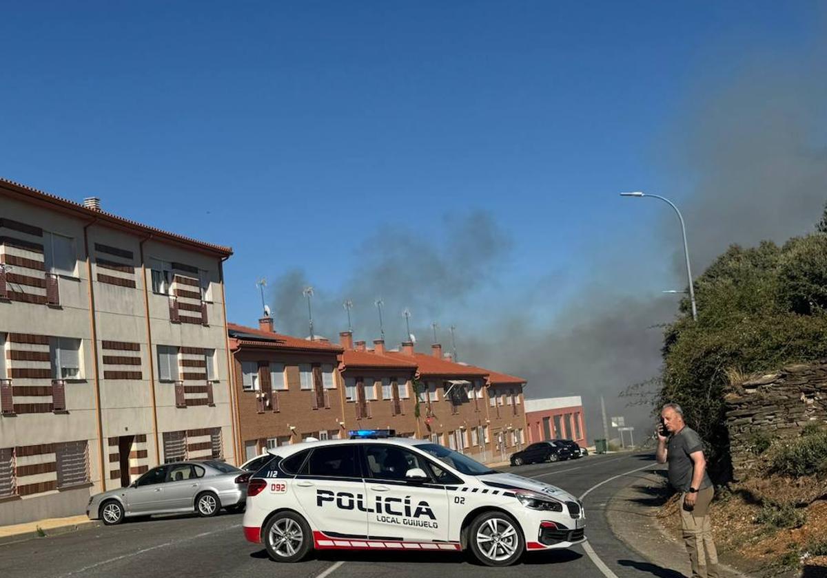 Imagen del humo en Guijuelo.