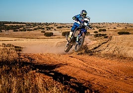 Santolino en acción durante la Baja Aragón.