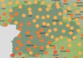 Las temperaturas que se alcanzarán este martes en Castilla y León.