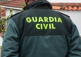 Un agente de la Guardia Civil, de espaldas.