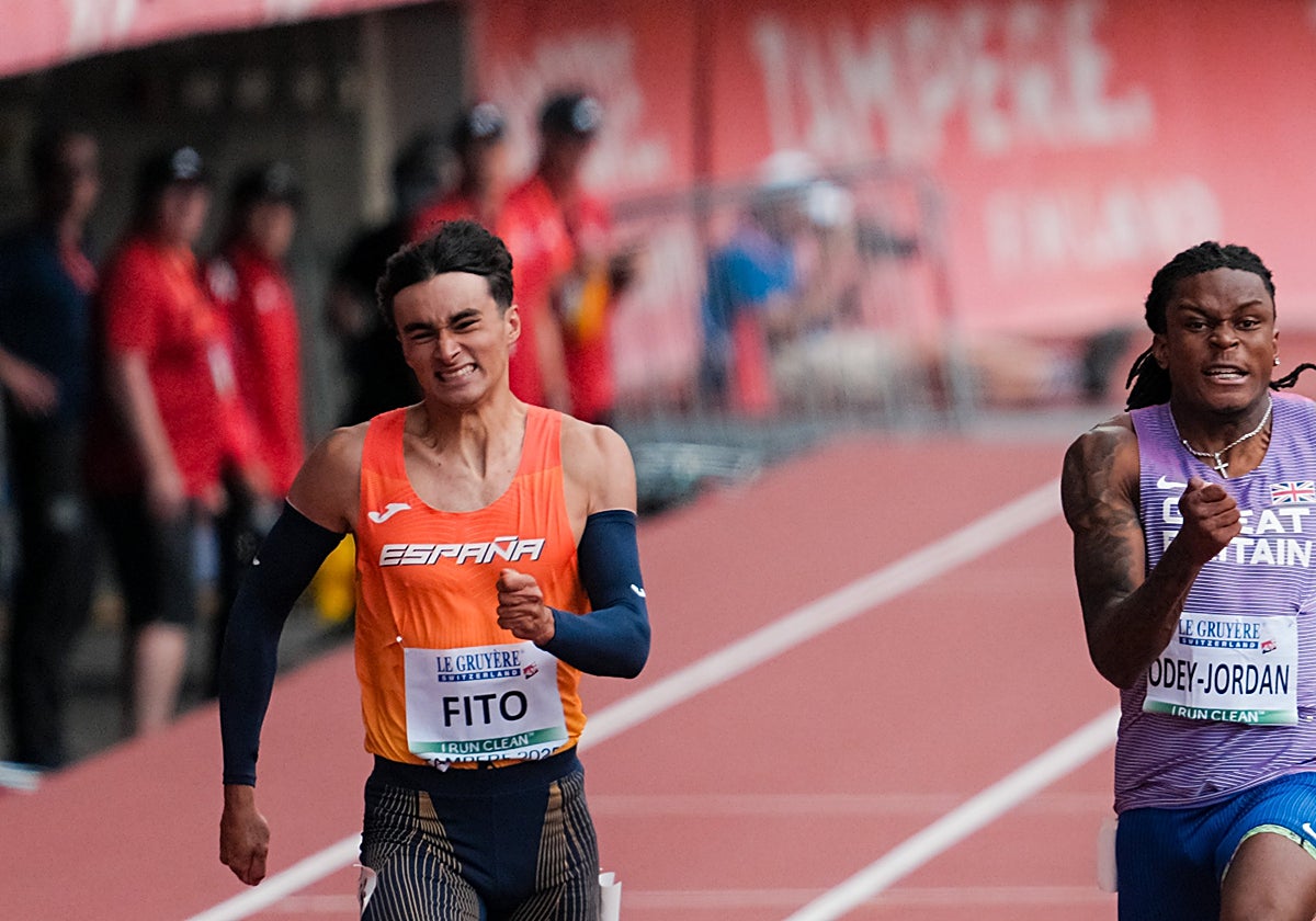 Rodrigo Fito, en su pico de máximo esfuerzo, durante las 'semis' del 200.