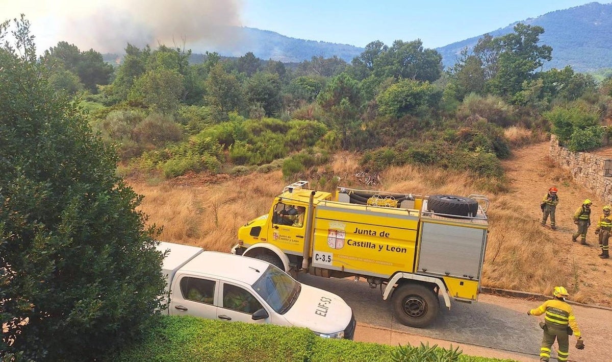 Imagen del incendio en La Alberca.