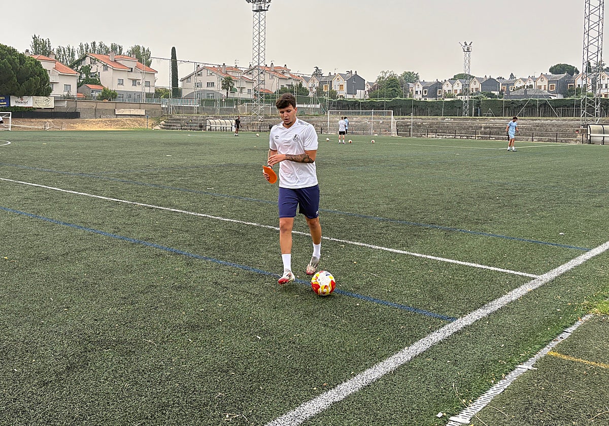 Abraham Nóbrega, en el entrenamiento de este lunes.