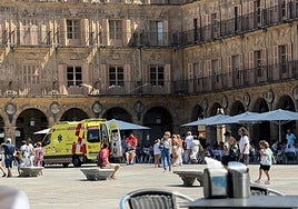 La ambulancia, en el lugar del incidente.