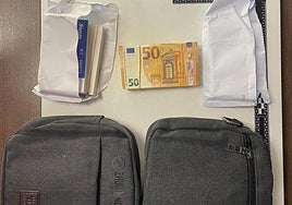 Imagen del dinero incautado.