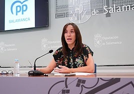 Pilar Sánchez, portavoz del Grupo Popular en la Diputación presenta las mociones al próximo pleno