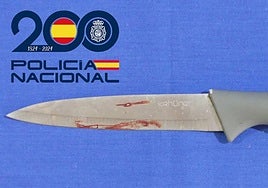 Arma utilizada por el presunto agresor.