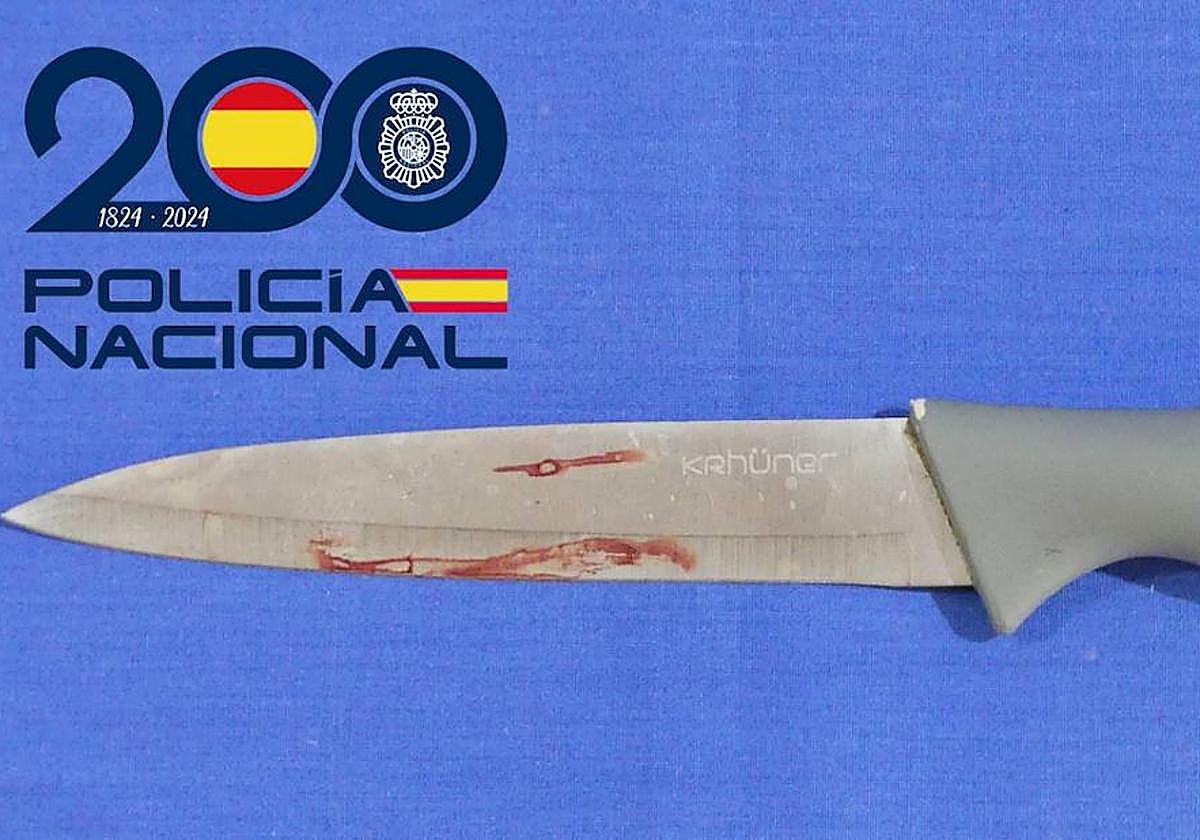 Arma utilizada por el presunto agresor.