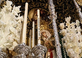 Imagen de la Virgen de la Esperanza, antes de salida de la Semana Santa.