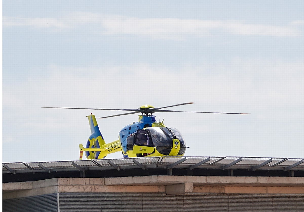 Un helicóptero de emergencias de Sacyl se trasladó al lugar.