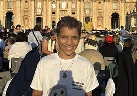 María Caamaño, en la Plaza de San Pedro este fin de semana.