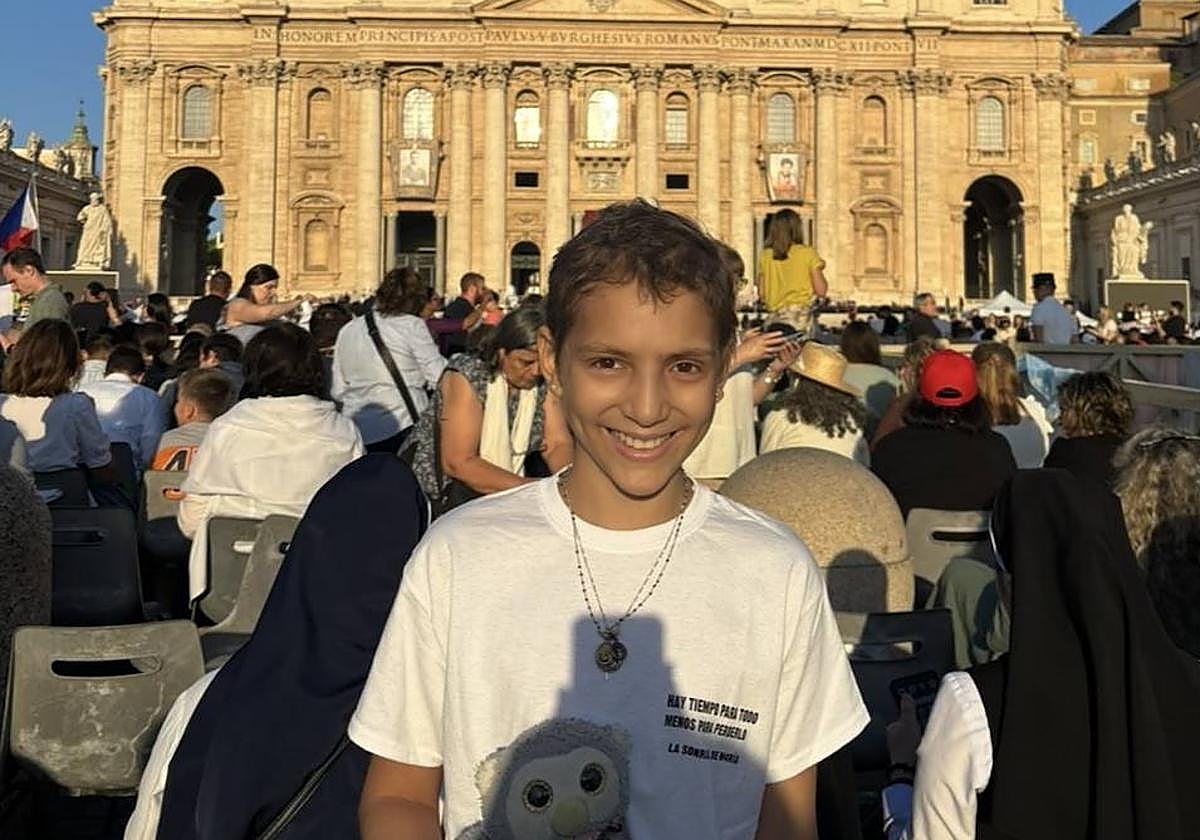 María Caamaño, en la Plaza de San Pedro este fin de semana.