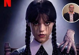 Imagen promocional de la segunda temporada de 'Miércoles'. En el detalle, Paco Cabezas.