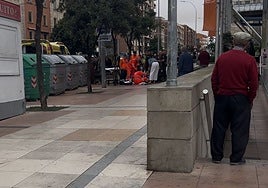 Los servicios de emergencia en plenas labores de reanimación en el paseo de la Estación.