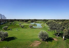 Panorámica de La Valmuza Golf este mismo miércoles, ya preparado para acoger el torneo.