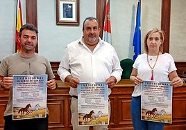 Gabriel Martín, José Ángel Castellano y Rosa Torres, esta tarde de viernes en el Ayuntamiento de Béjar.
