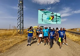 Los peregrinos participantes en la marcha