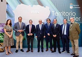 La presentación del proyecto Territorio Líder, a cargo de Javier Iglesias, presidente de la Diputación de Salamanca.