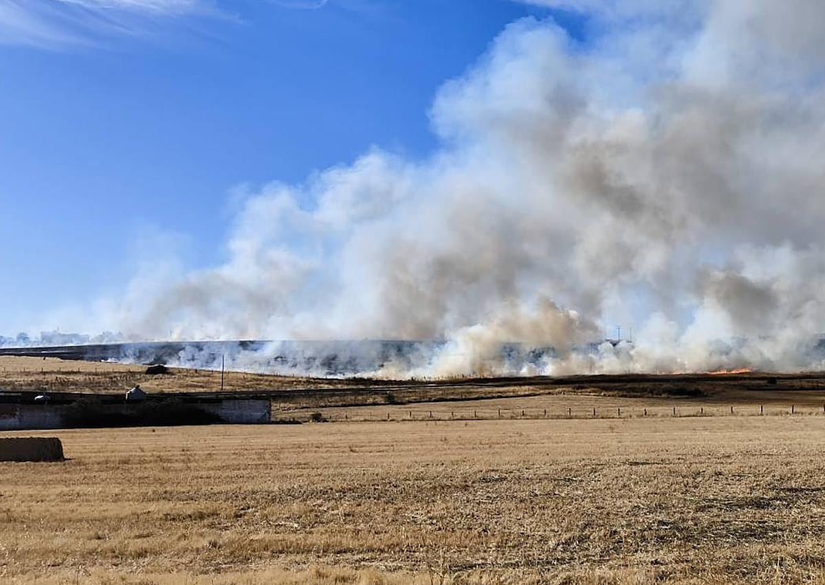 Imagen secundaria 1 - Imágenes del humo generado por el incendio.