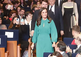 La Reina Letizia en su última visita a Salamanca.