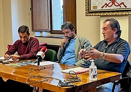 Alberto Ramírez, Antonio Cámara y Enrique Pardo, esta tarde en Béjar.