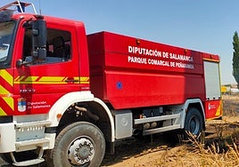 Bomberos de la Diputación trabajan en otro incendio forestal.