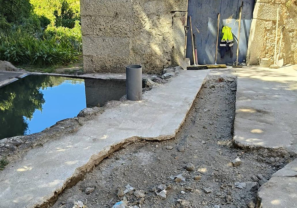 Imagen principal - Zona donde se ha llevado a cabo la reparación.